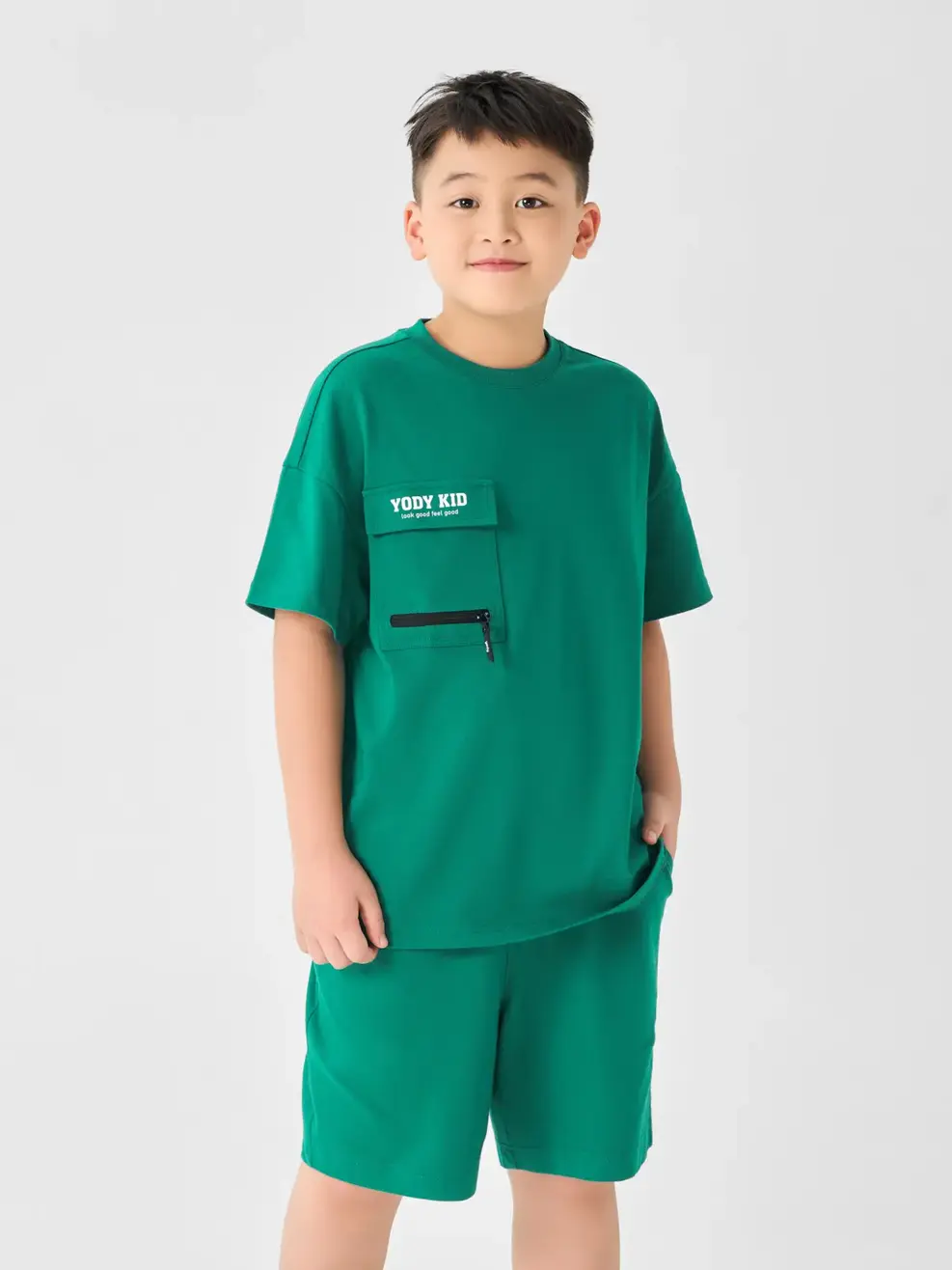 Đồ Bộ Kid Lớn Túi Khóa Ngực - Xanh Lá - 10