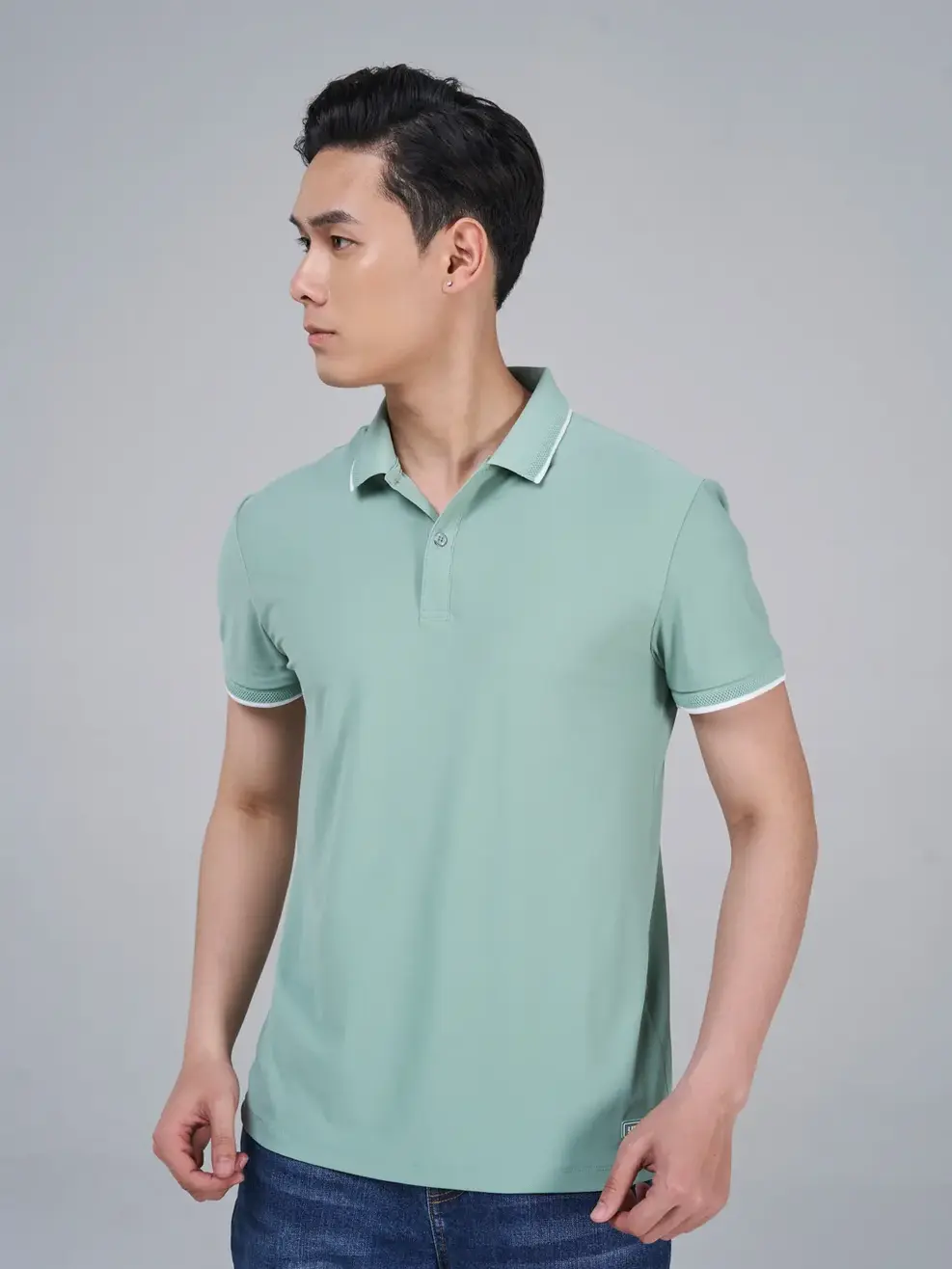 Áo Polo nam Airycool bo quả trám - Xanh mint - 4XL