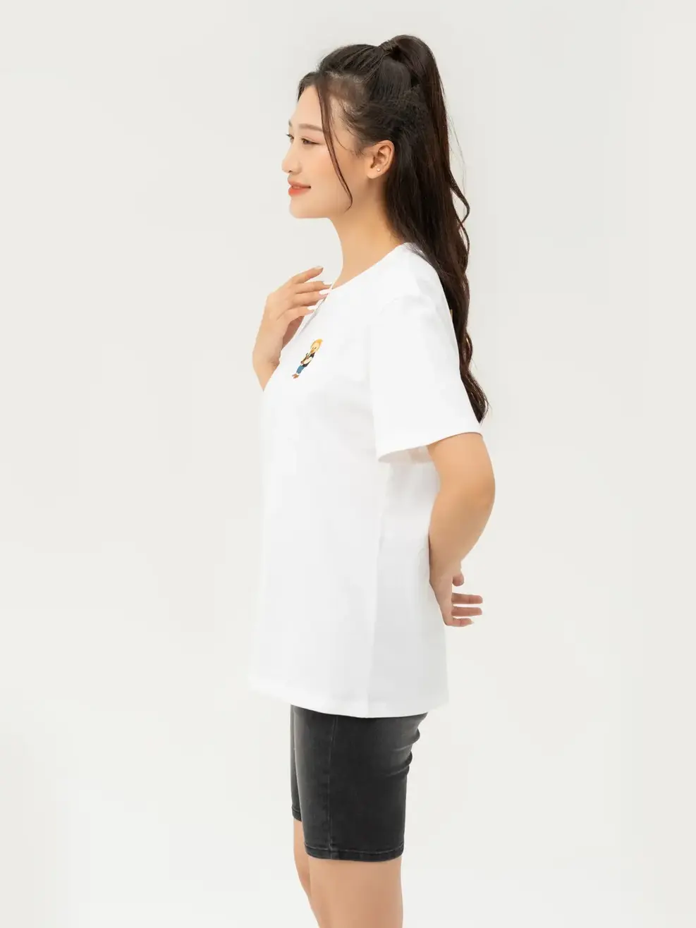T-shirt Nữ Thêu Gấu Chất Liệu Cotton Usa - Trắng 1 - S