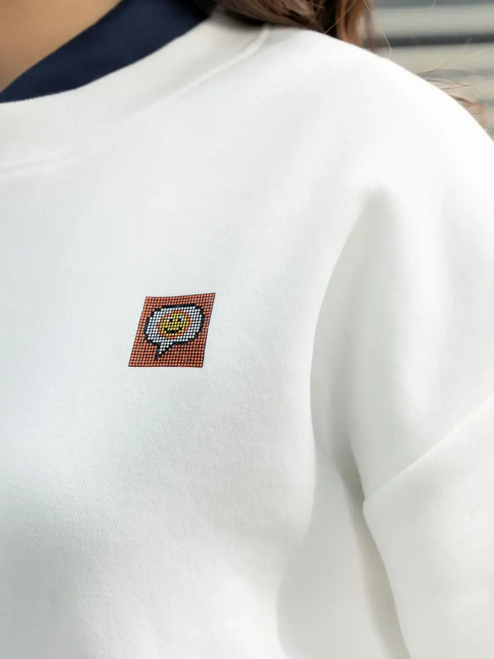 Áo thu đông nữ smile - Trắng - S