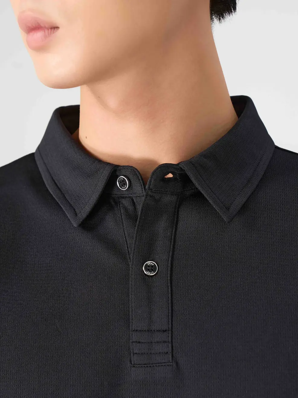 Polo Nam Yody Sport Cầu Vai Thân Sau - Đen - M