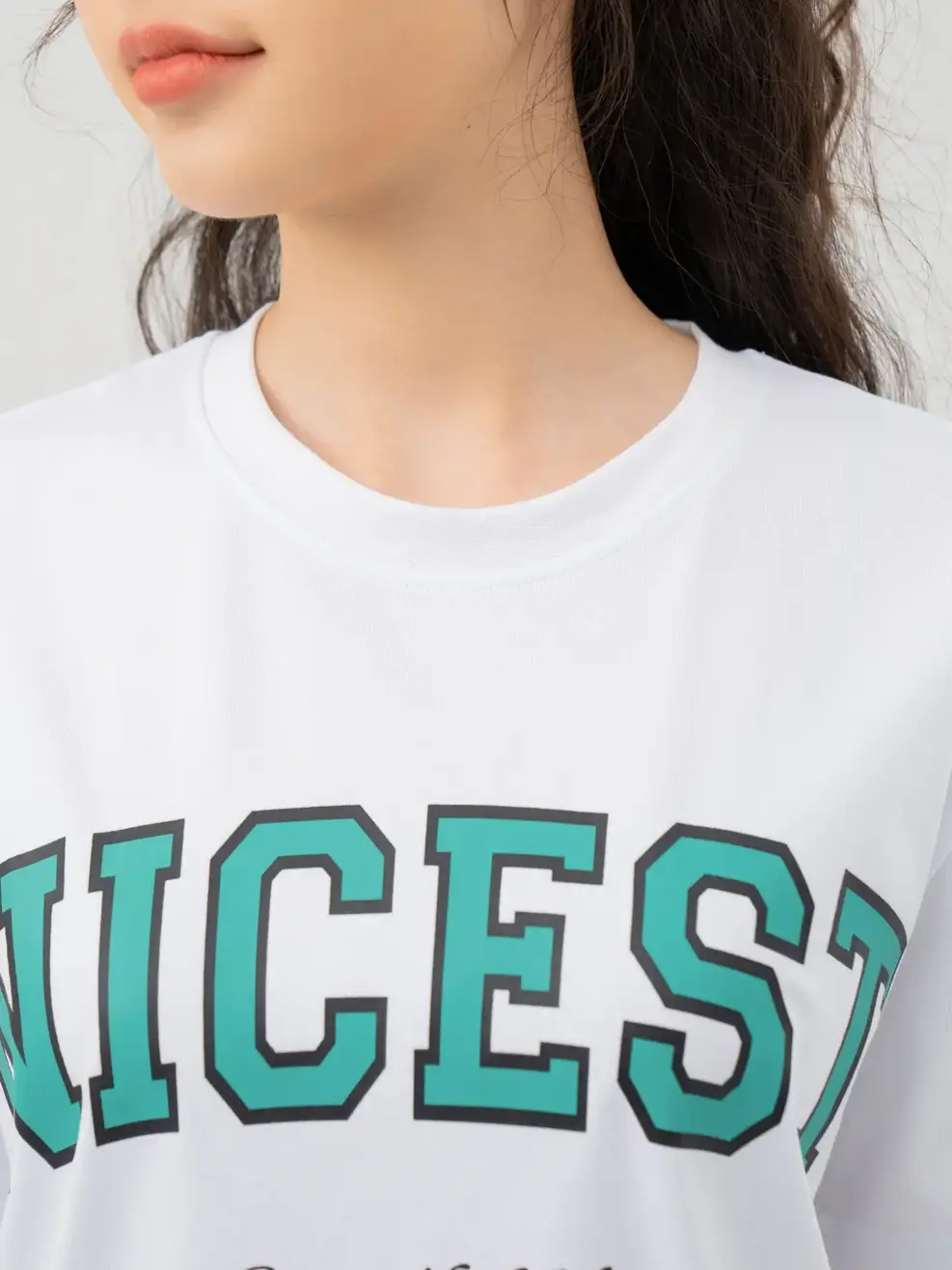 T-shirt Nữ In Nicest Bột Ngô - Trắng 1 - S