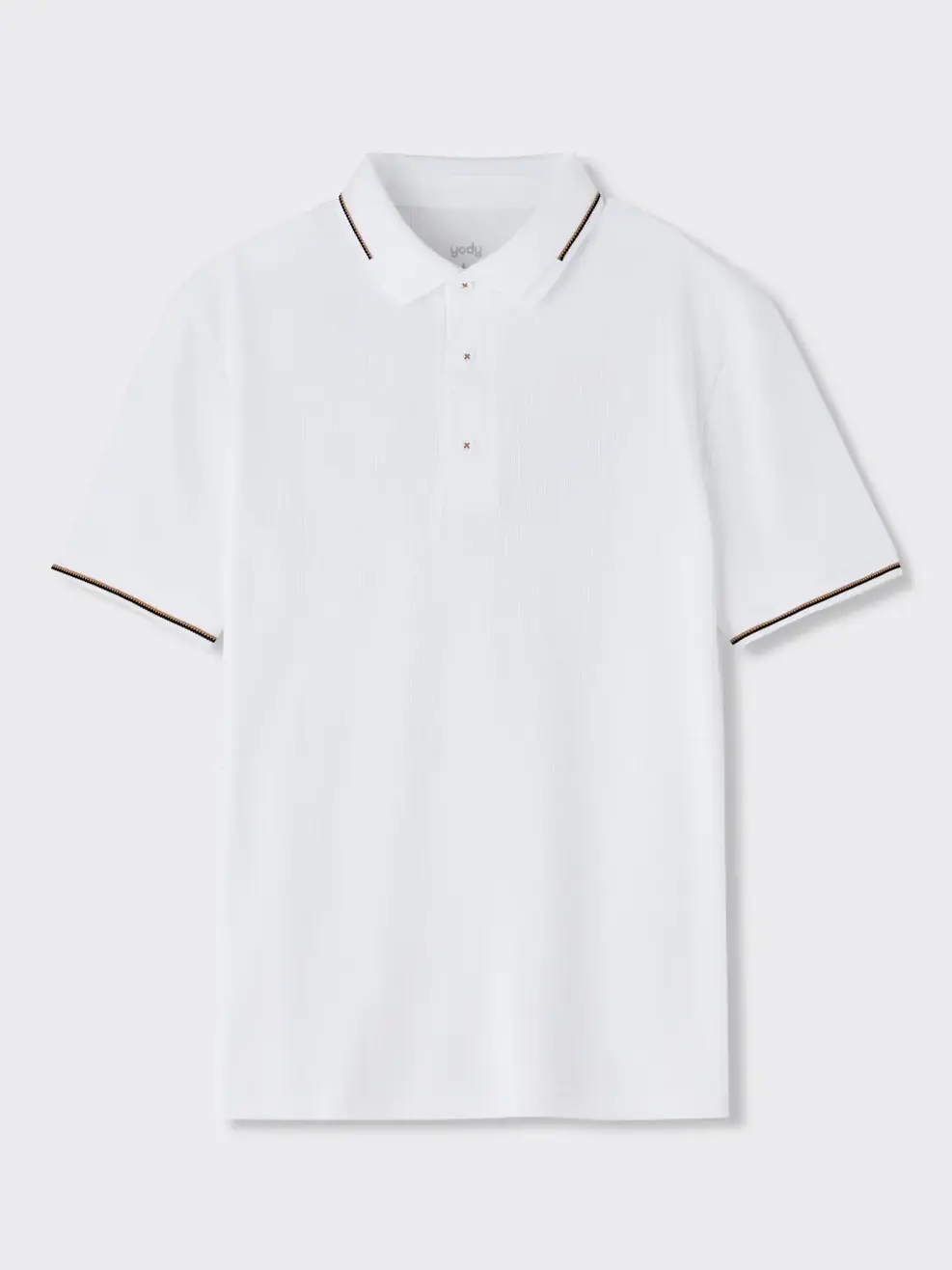 Áo Polo Vải Siêu Co Giãn Bo Cổ Dệt - White 004 - S