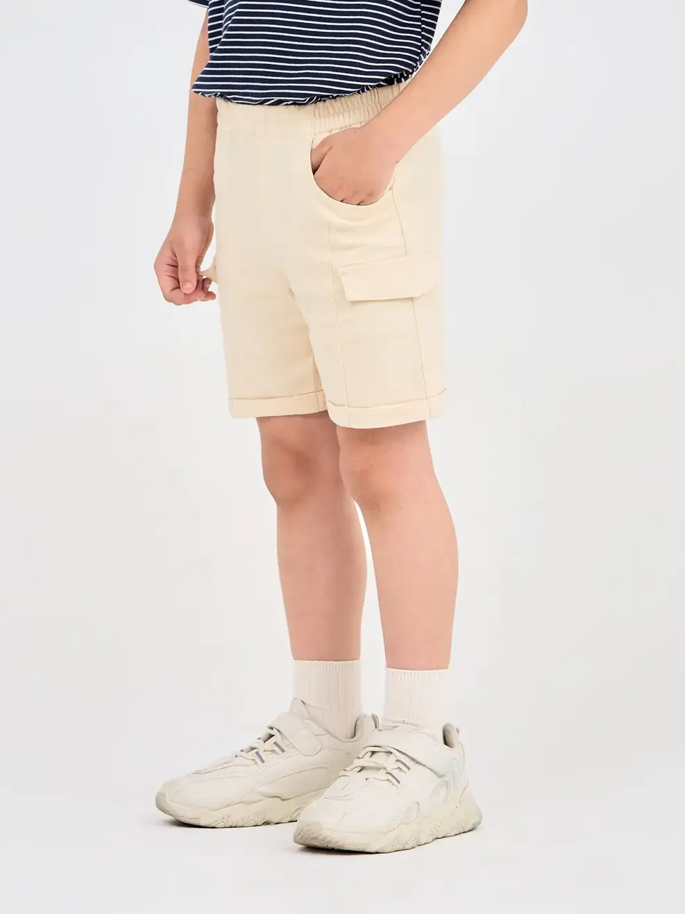 Quần Sooc Bé Trai Can Thân Túi Giả  - Be - 2