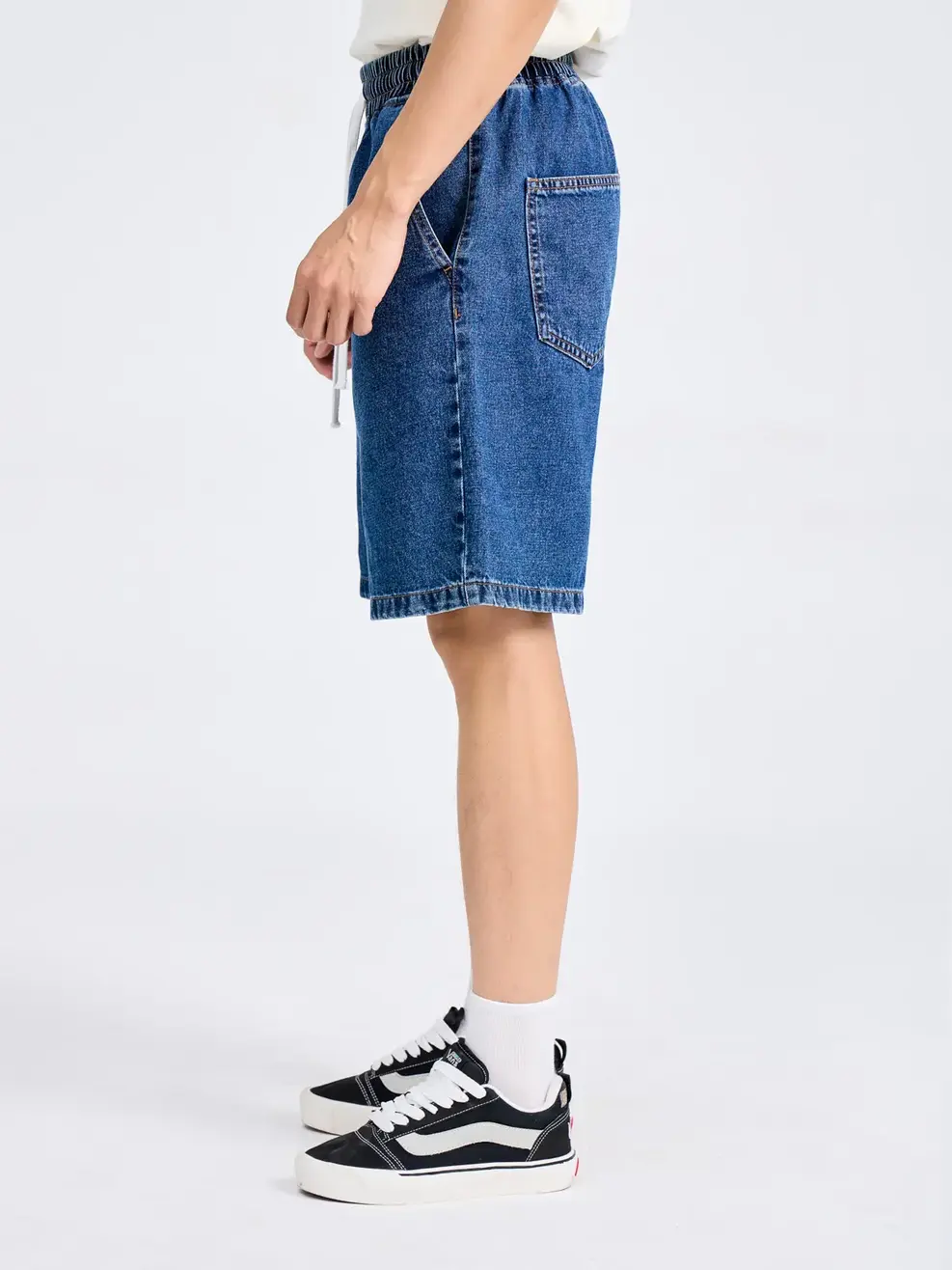 Sooc Jean Nam Dáng Suông Cạp Chun - Xanh đậm - 28