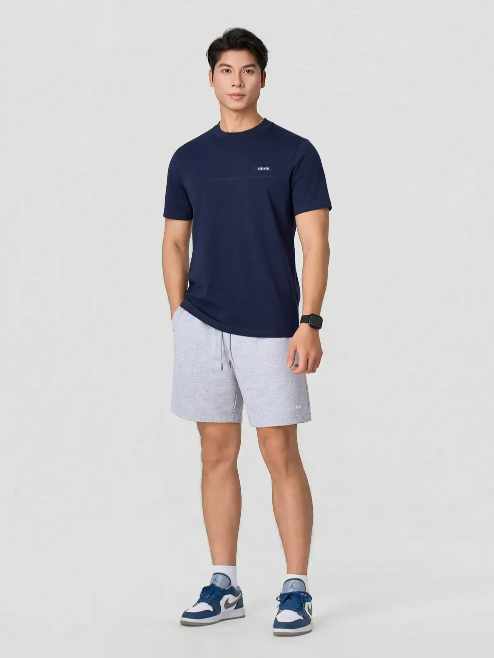 Quần Shorts Nỉ Yoguu - Phối Màu Xám 148 - L