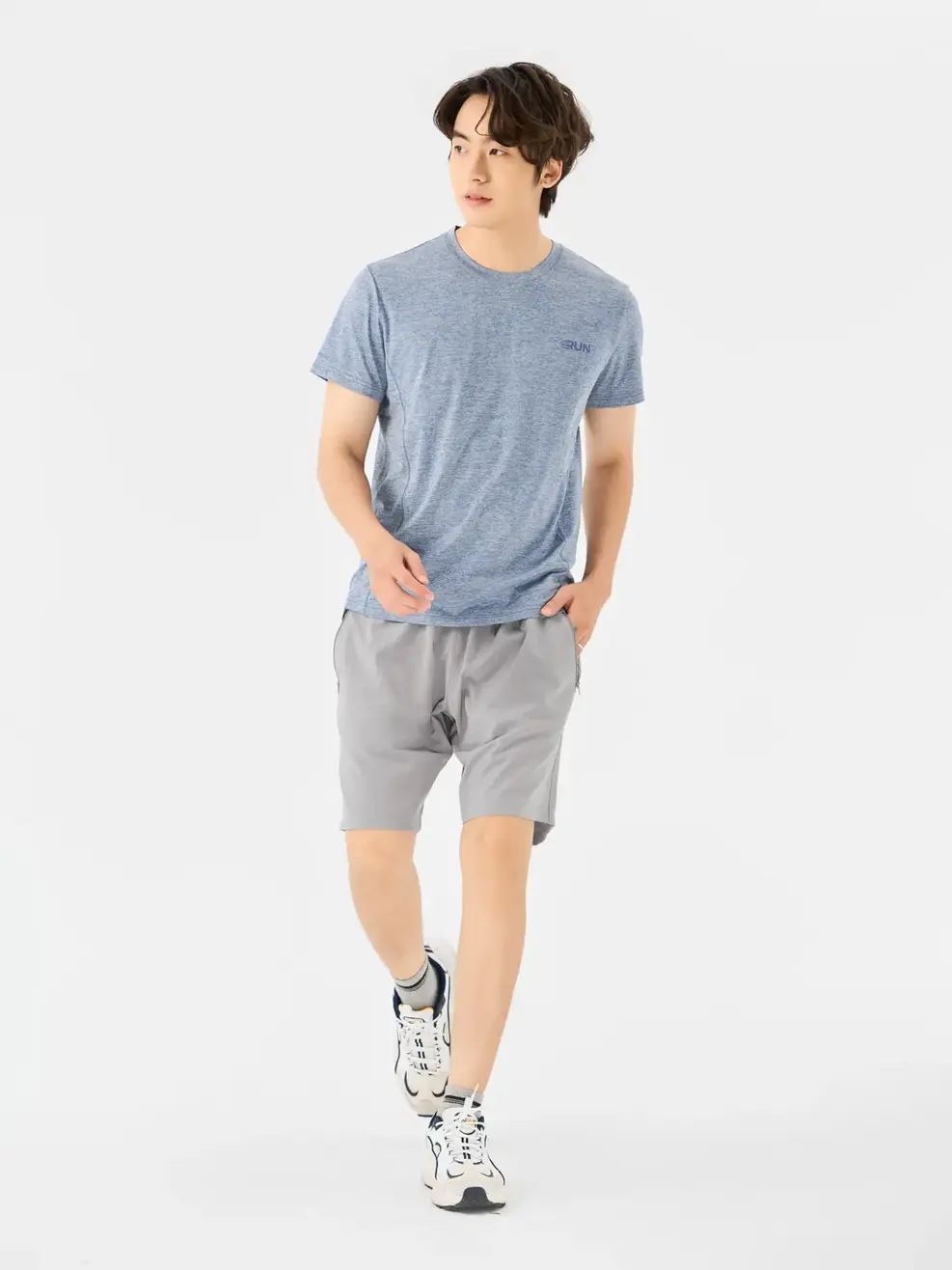 T-shirt Thể Thao Nam Siêu Nhẹ In Run - Navy - L