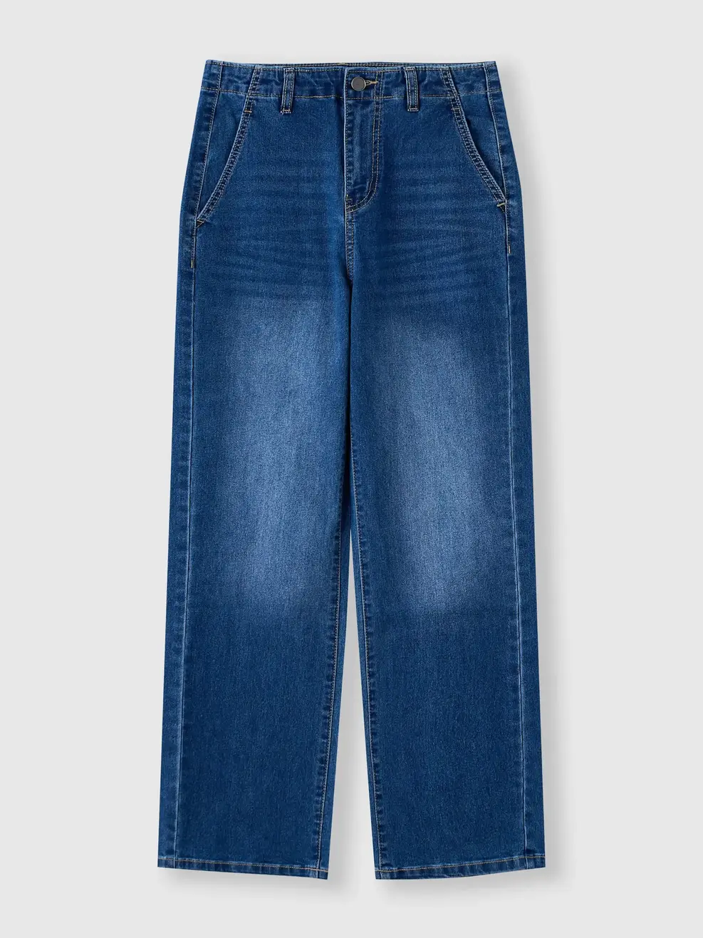 Quần Jeans Nữ Straight Cúp dọc thân - Màu chàm 002 - 26