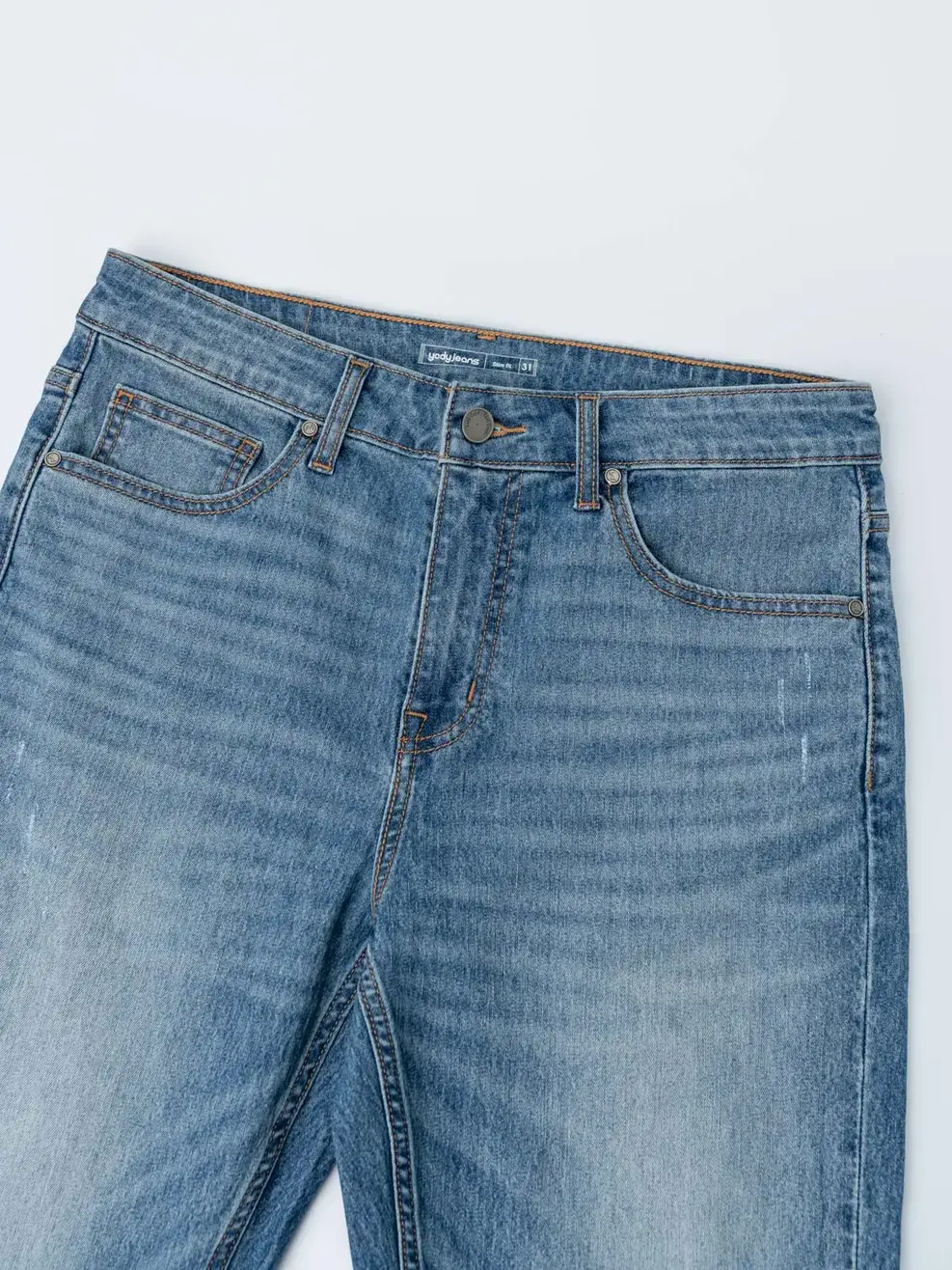 Quần Jean Nam Slim Fit Light Weight Cào Xước  - Xanh nhạt - 34