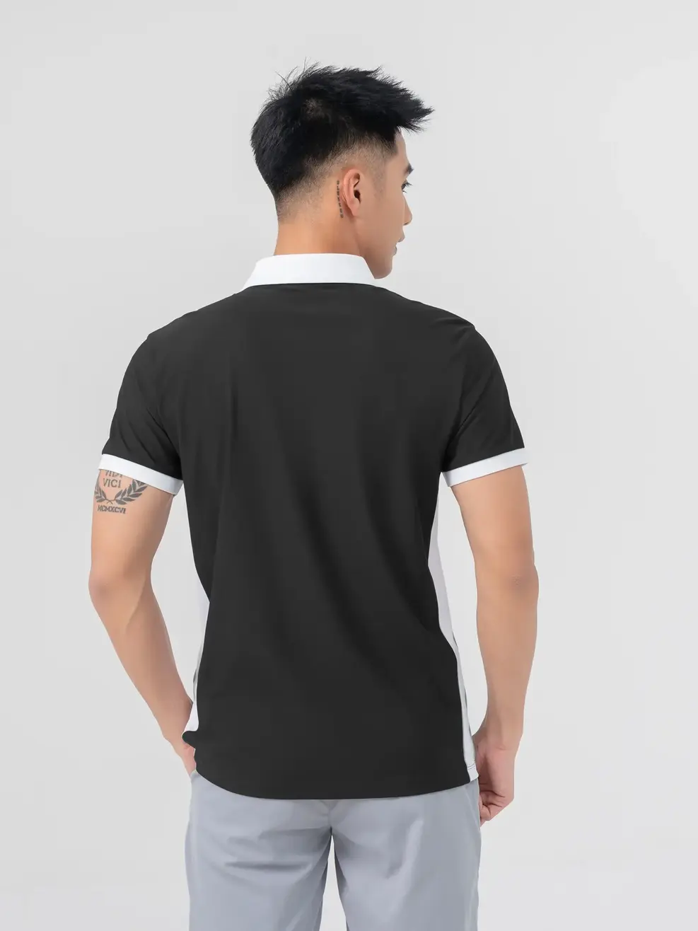 Áo Polo Thể Thao Nam Airycool Lé Sườn Phối Màu ( SAM7043 ) - Đen 001 - M