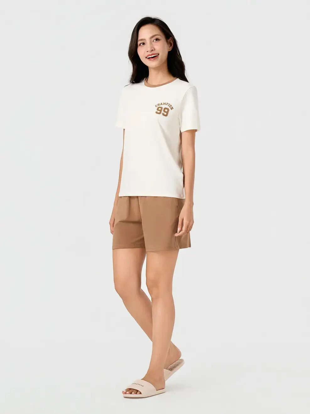 Bộ Đồ Nữ In Số 99 - Màu nâu 005 - S