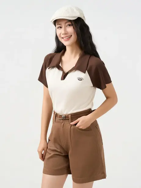 Áo Polo Nữ Slimfit Tay Raglan