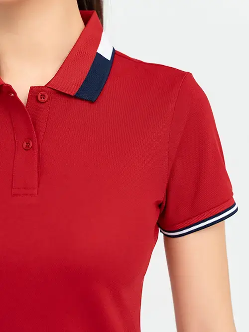 Áo Polo Cà Phê Tổ Ong Bo Phối Màu (APN6032) - Màu đỏ 001 - S