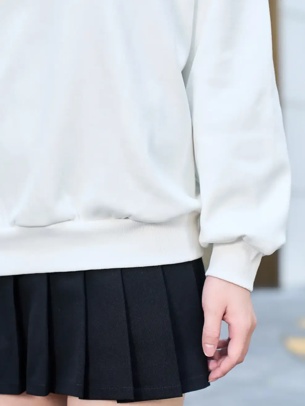 Áo nỉ nữ gia đình thêu COFFEE - Trắng - S