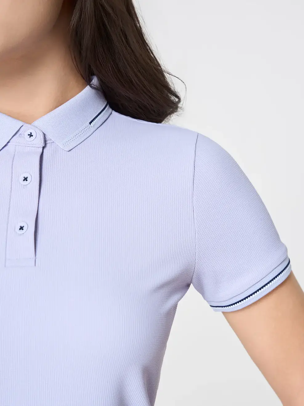 Áo Polo Vải Siêu Co Giãn Bo Cổ Dệt - Màu tím 002 - XS