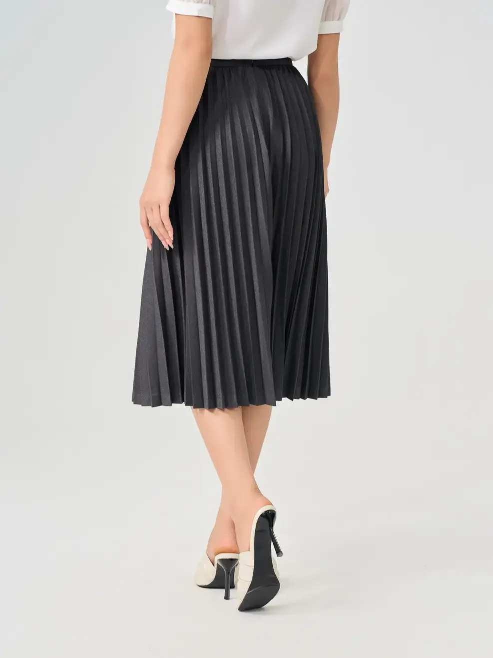 Chân Váy Nữ Dập Xòe Quạt - Xám - S