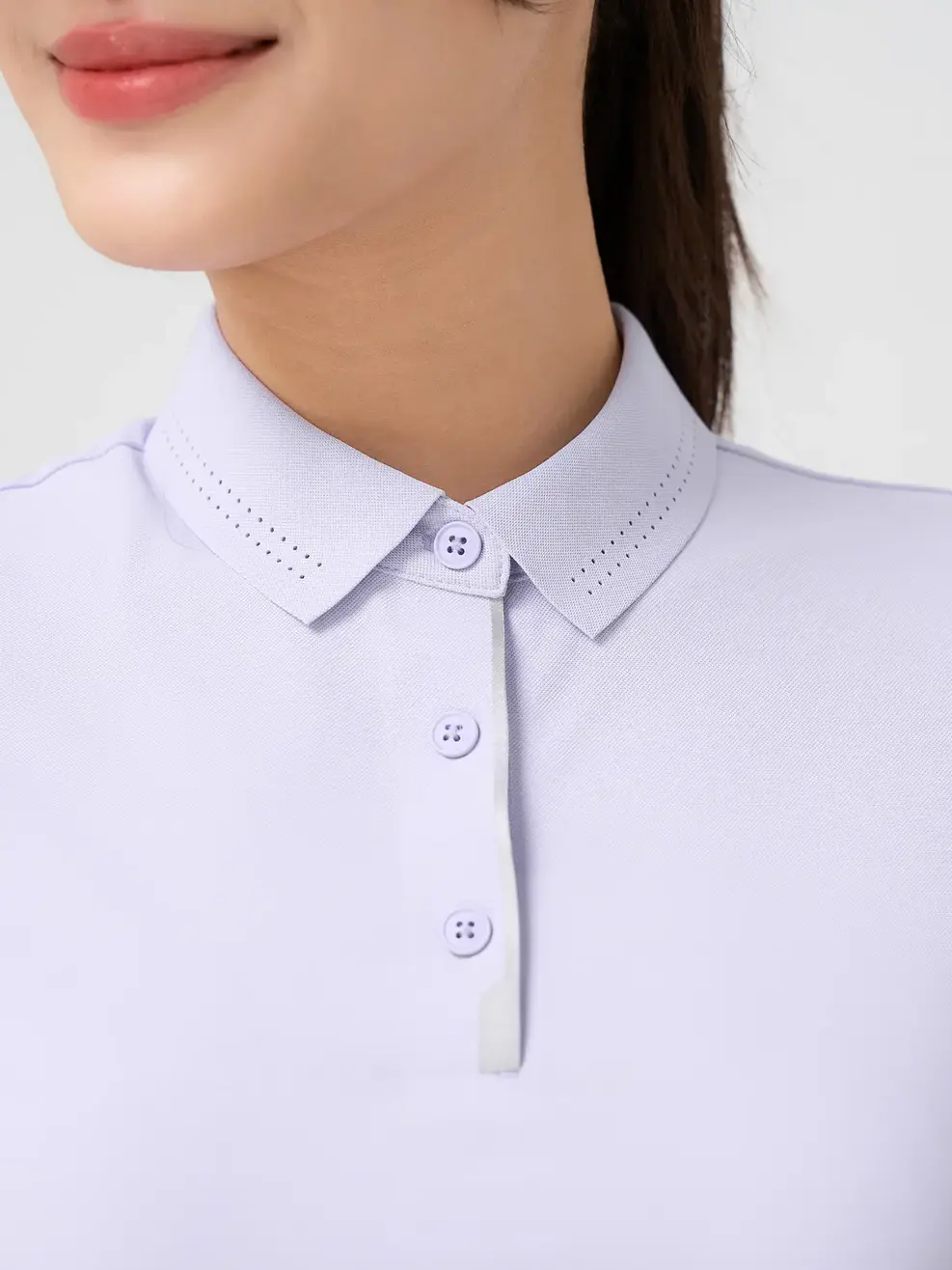 Áo Polo Nữ Airycool Ép Seam Lá Cổ Laser - Màu tím 002 - XS