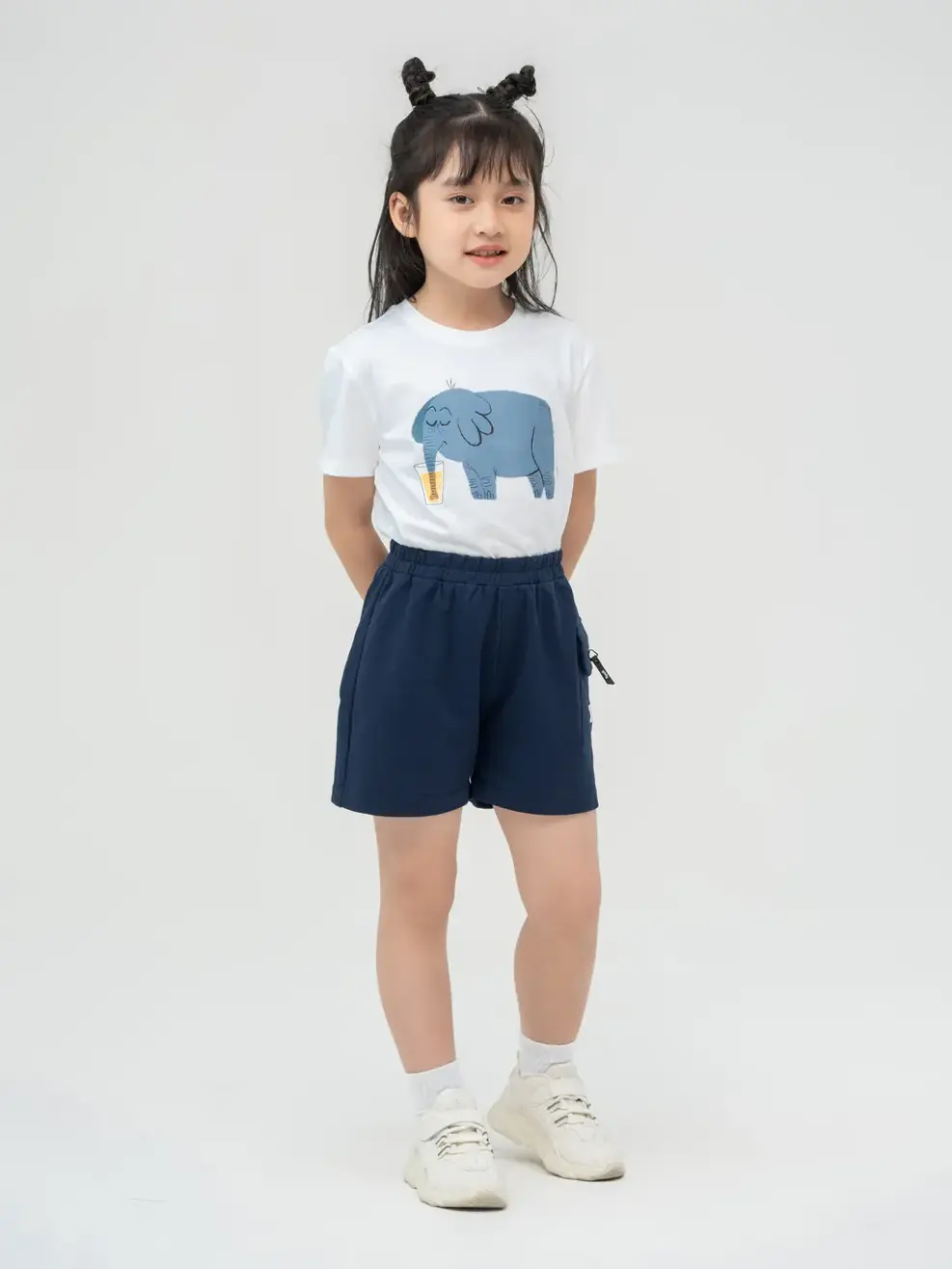 T-shirt Kid In Chú Voi Cotton Usa - Trắng 1 - 2