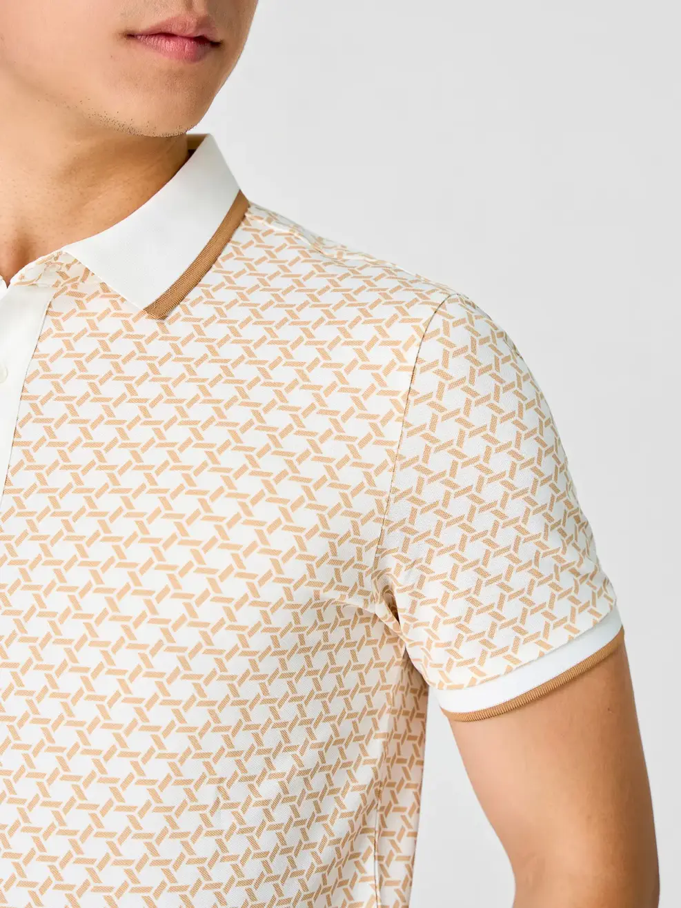 Áo Polo Hoạ Tiết In Tràn - Hoạ Tiết Be 004 - S