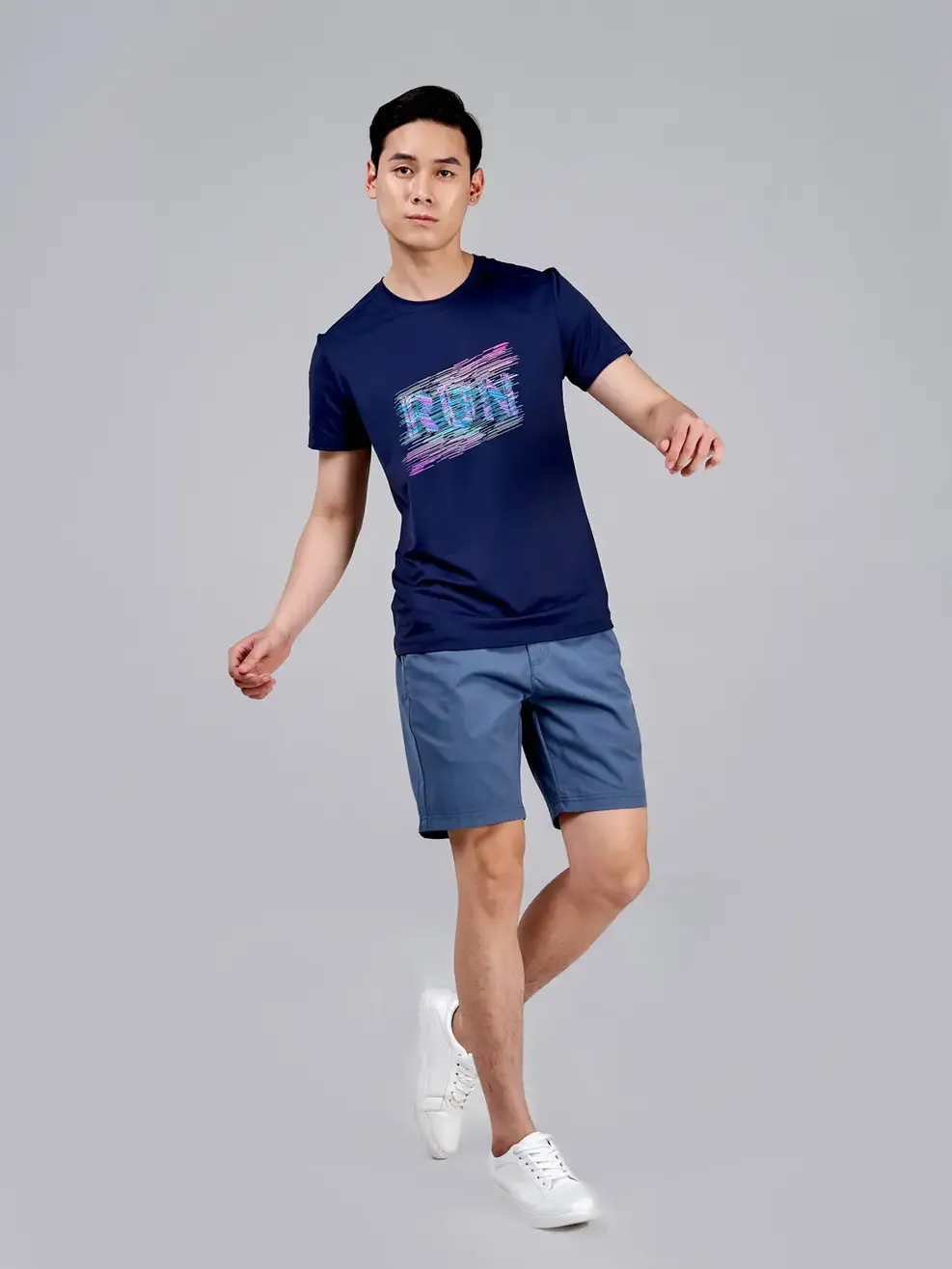 T-shirt thể thao nam run - Tím than - XL