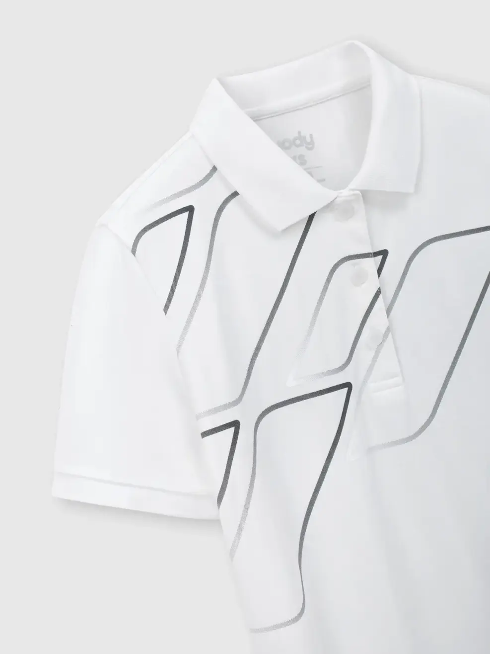 Áo Polo Nữ Slim In Thân Trước Có Xẻ Tà - Trắng 001 - S