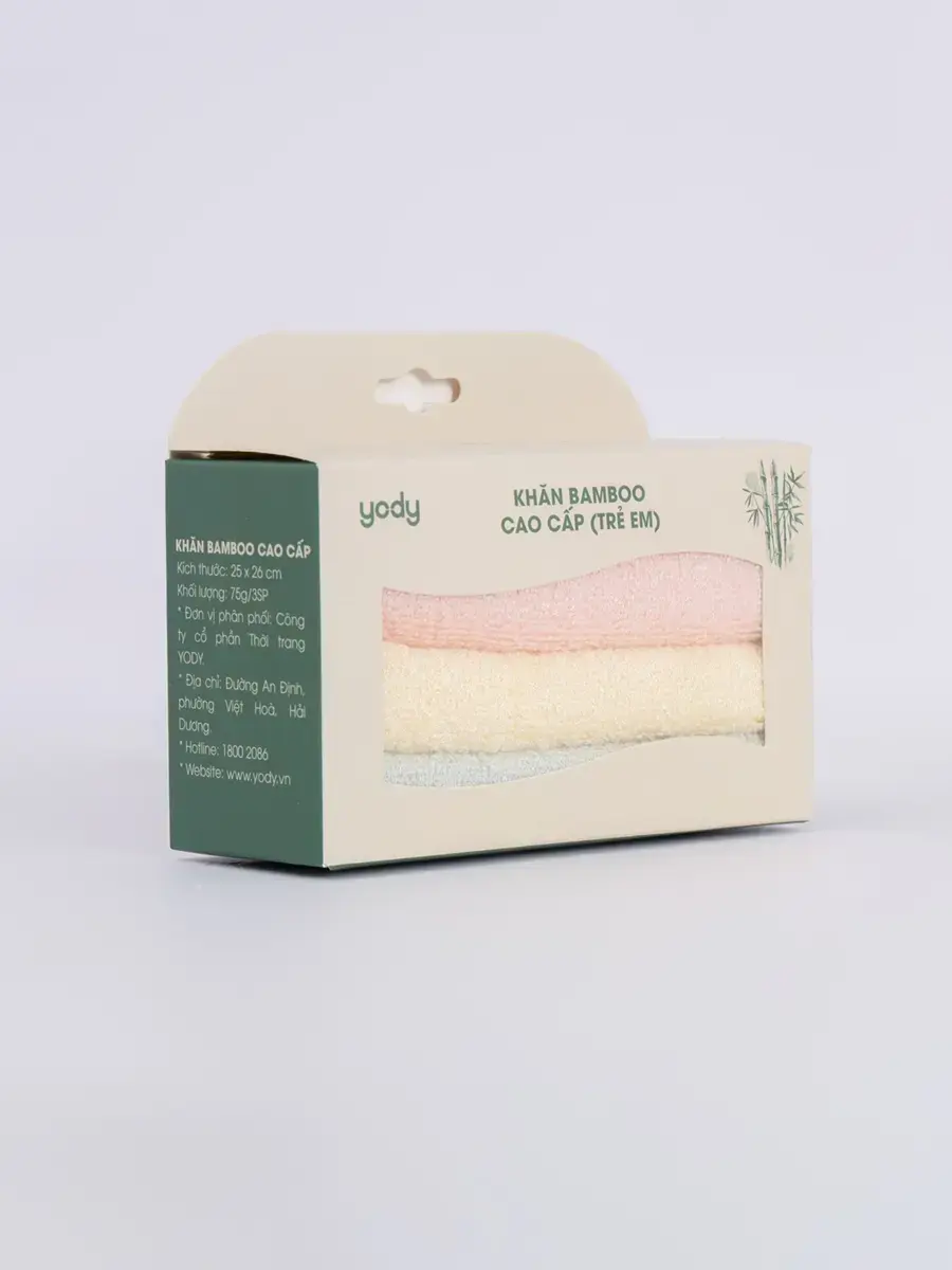 Khăn Mặt Bamboo Cho Bé Combo 3 - Xanh-Hồng-Vàng - XXX