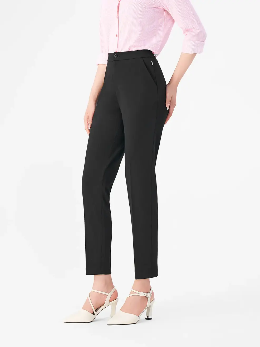 Quần Âu Nữ Nữ Côn Siêu Co Giãn - Đen - S