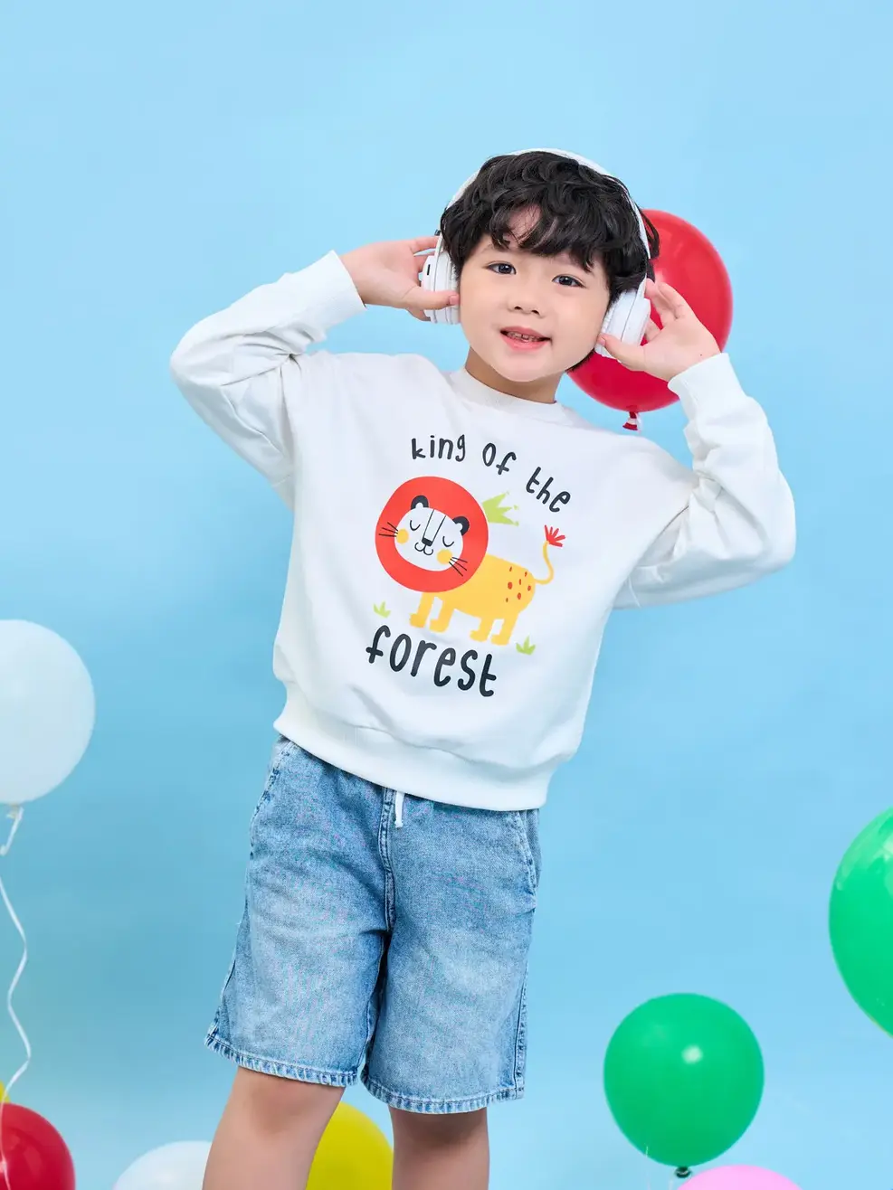 Áo nỉ kid Lion King - Trắng - 2