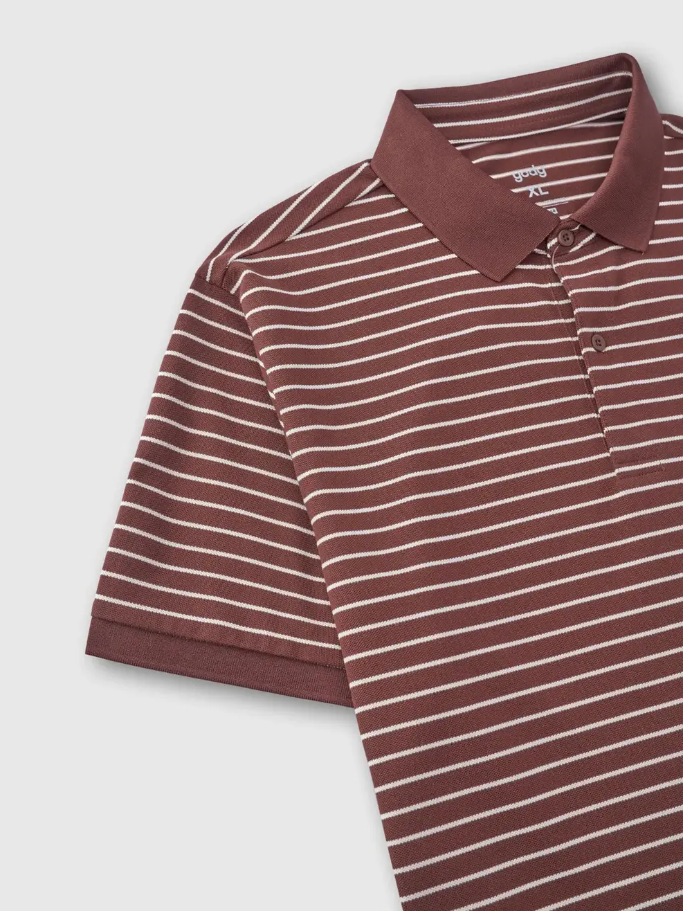 Áo Polo Nam Regular Họa Tiết Kẻ Ngang - Kẻ Nâu 189 - L