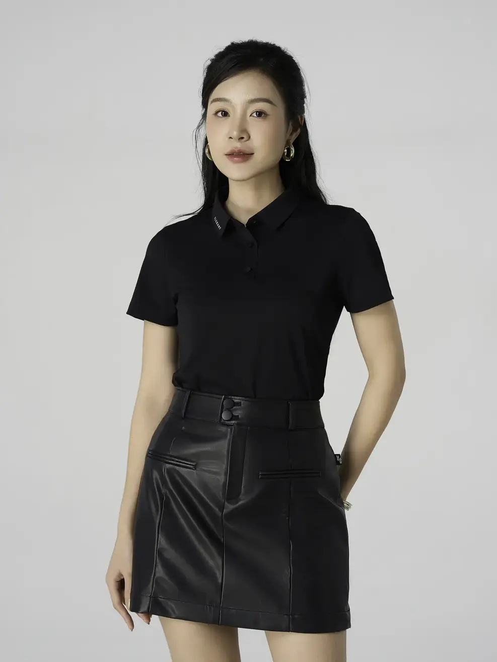 Áo Polo Lá Cổ Công Nghệ Không Đường May - ĐEN 002 - M