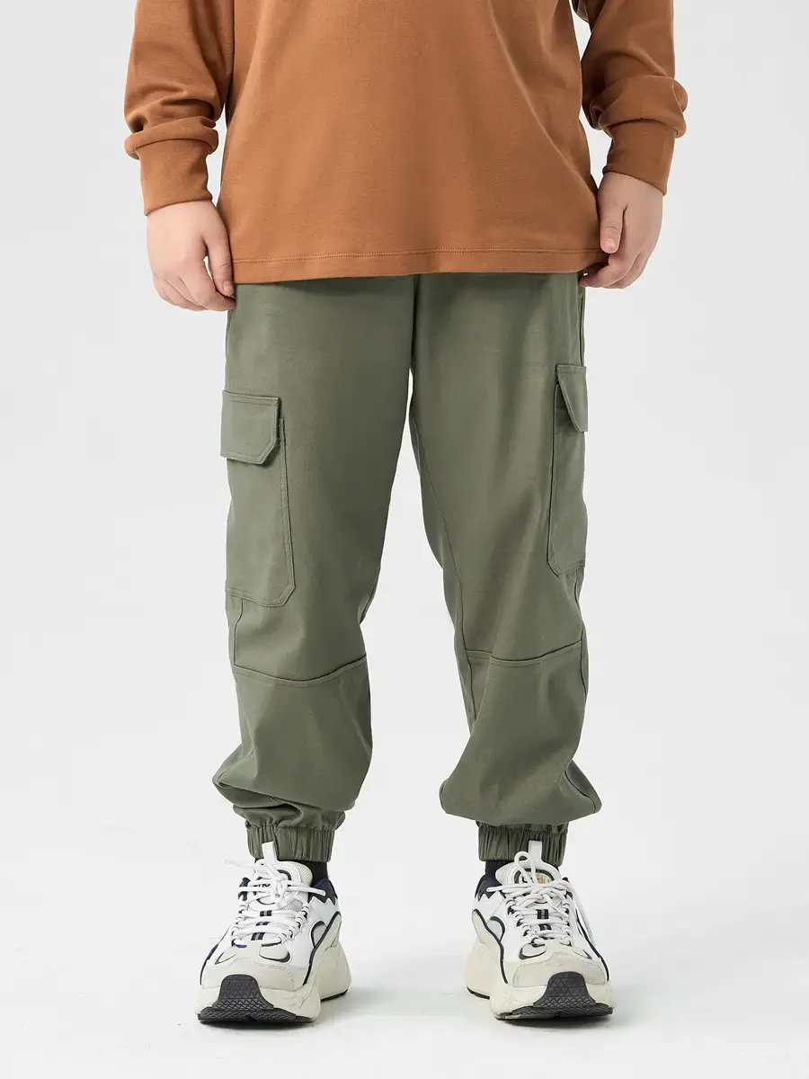 Quần Dài Trẻ Em Kaki Can Ống - Rêu - 14
