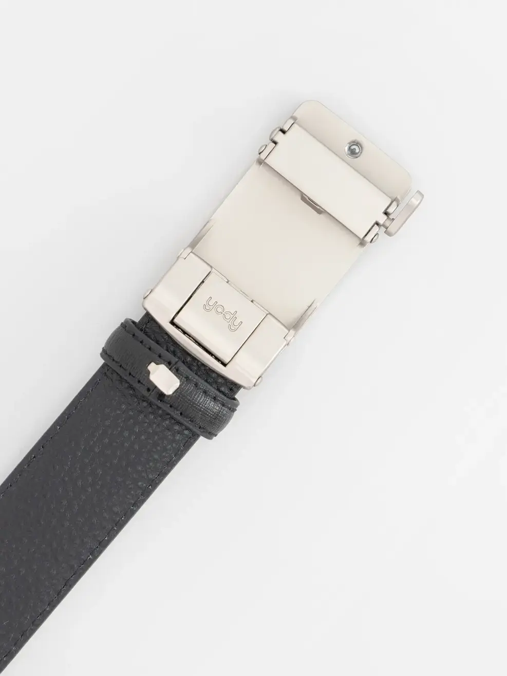  Thắt Lưng Nam Da Bò Mặt Bọc Viền Kim Loại  - Đen - 110