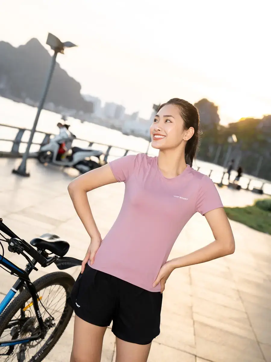 Bộ đồ nữ thể thao 04 - Hồng đất - S