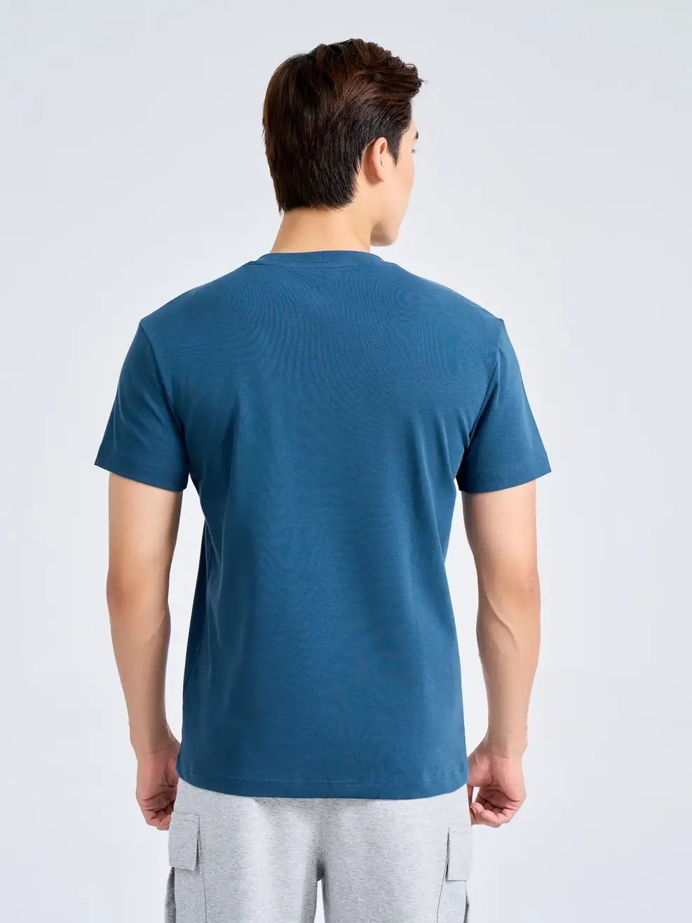 T-shirt Nam Slimfit Thun Rib Cotton Mềm - Xanh - 2XL