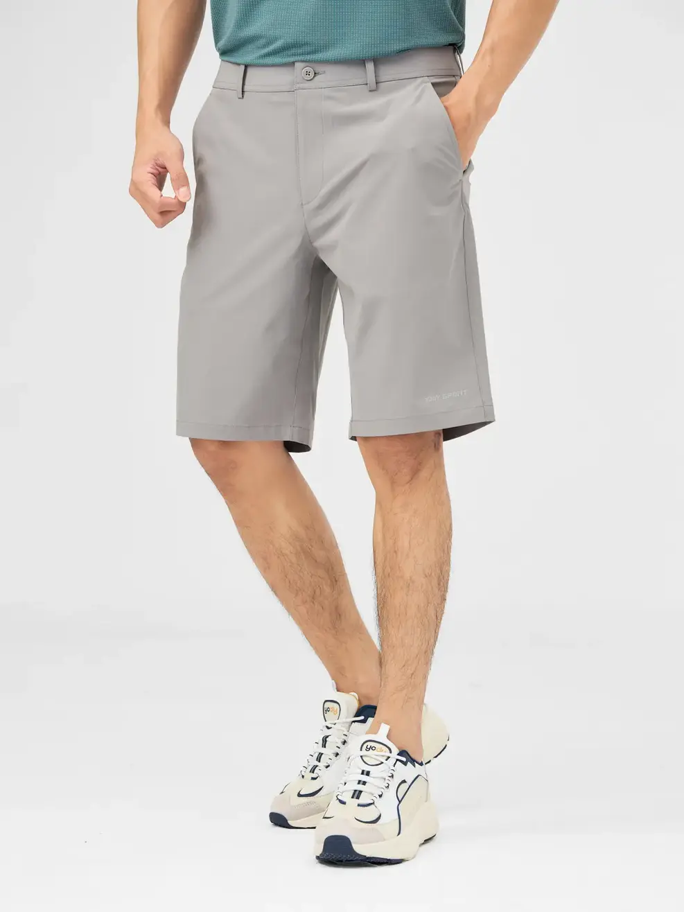 Quần short nam thể thao diễu túi hậu - Ghi - 32