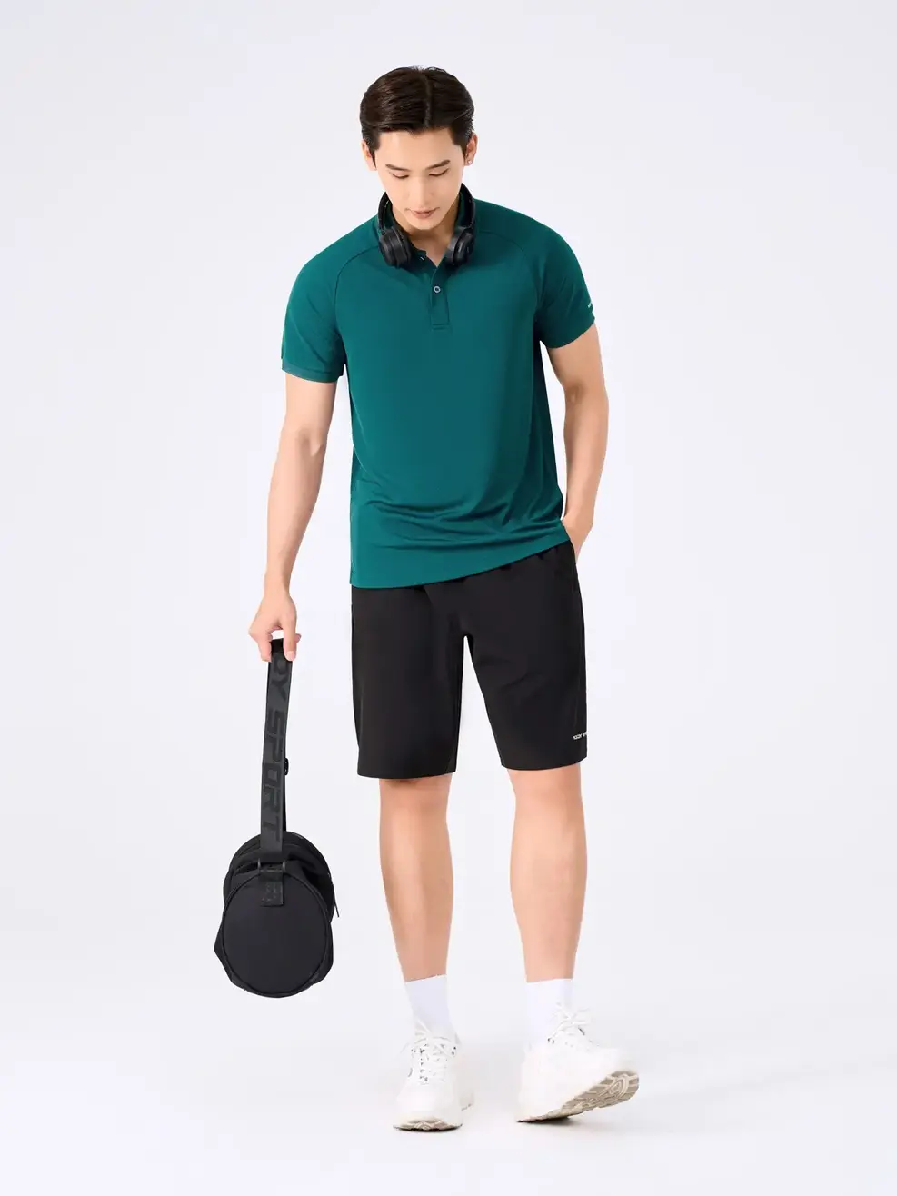 Polo Nam Yody Sport Tay Raglan Xẻ Tà - Xanh - M