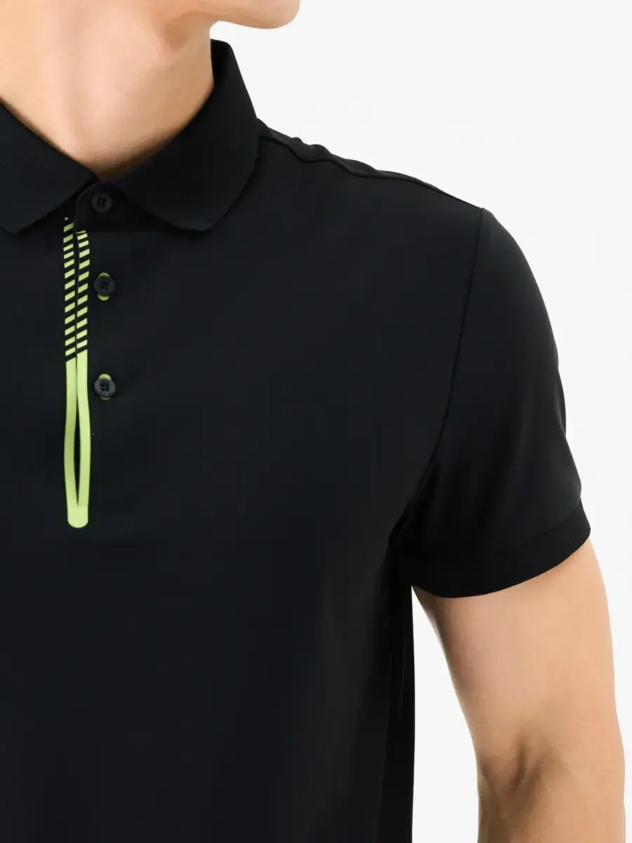 Polo Thể Thao Nam Trụ Áo Ép Sim - Đen - M