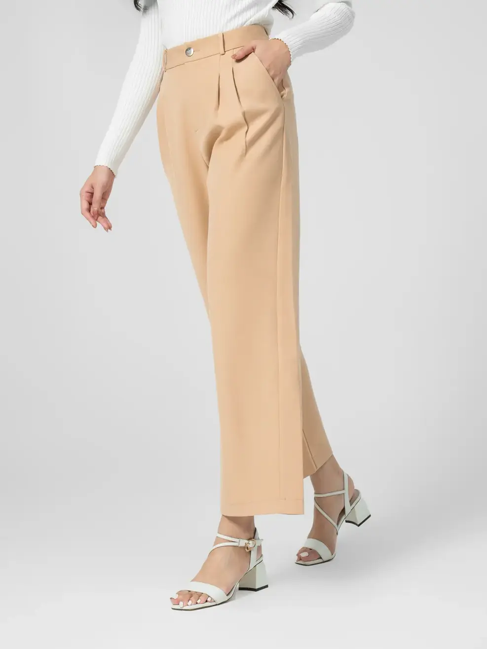 QUần tây nữ ống suông đứng 2 ly - Be