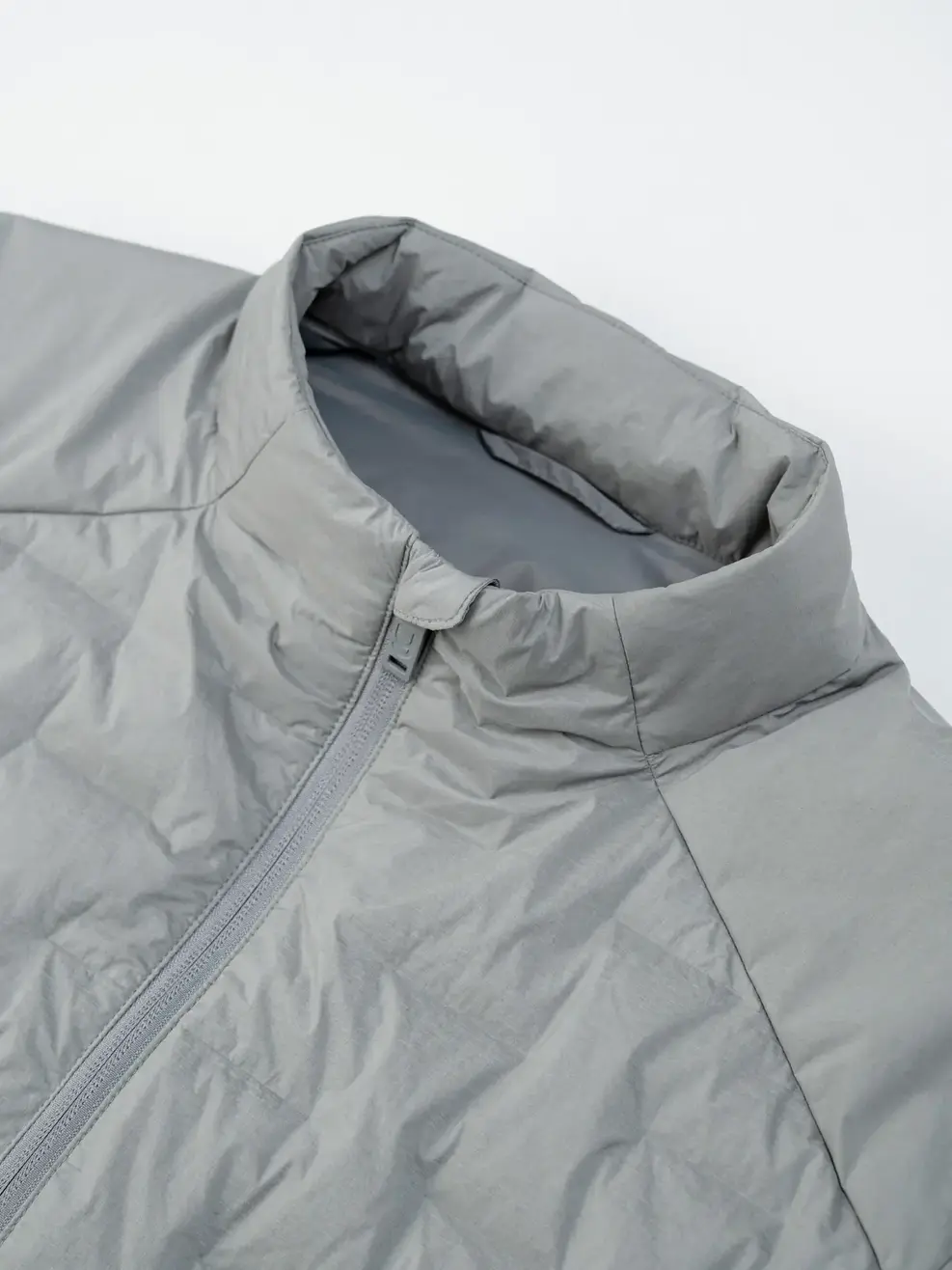 Phao Vip Lông Vũ Nam Ép Bonding Phối Nách - Ghi nhạt - M