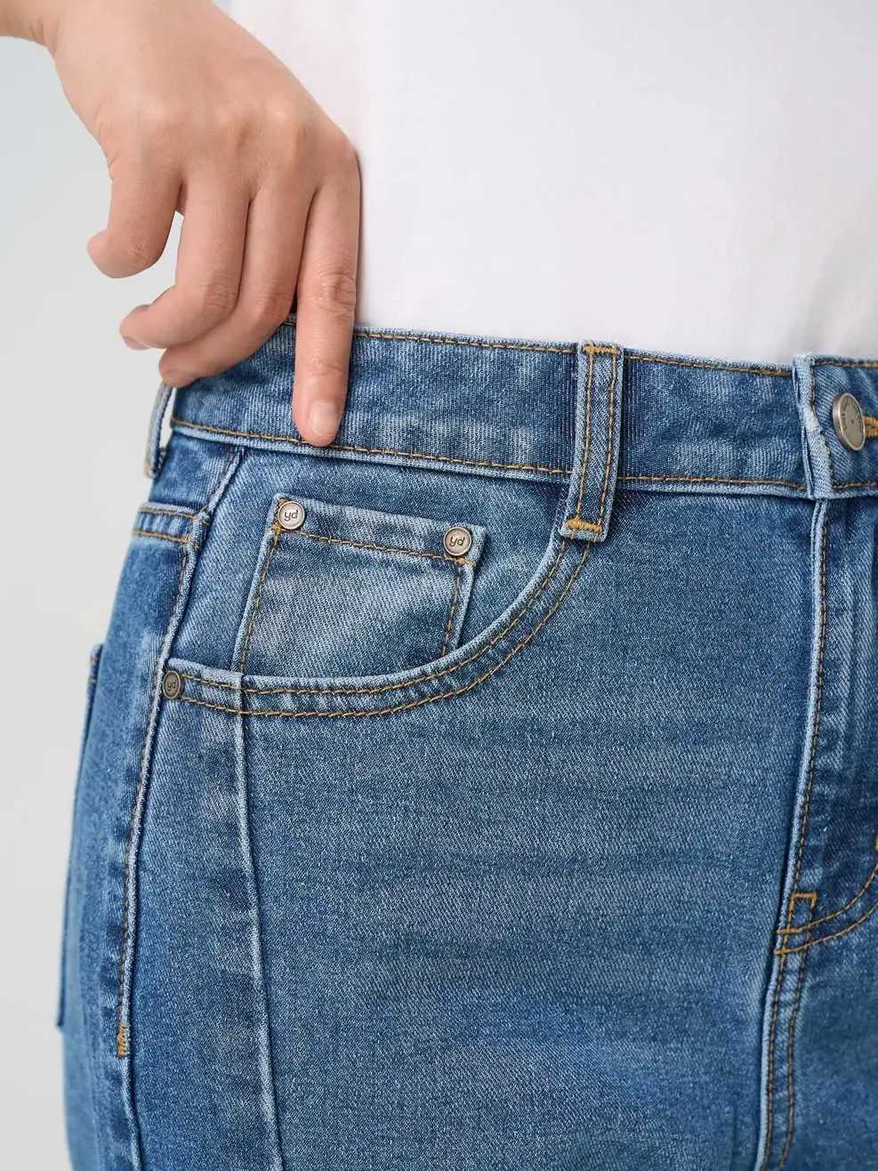 Quần Jeans Wide Leg Đường Can Chéo - Màu chàm 002 - 30