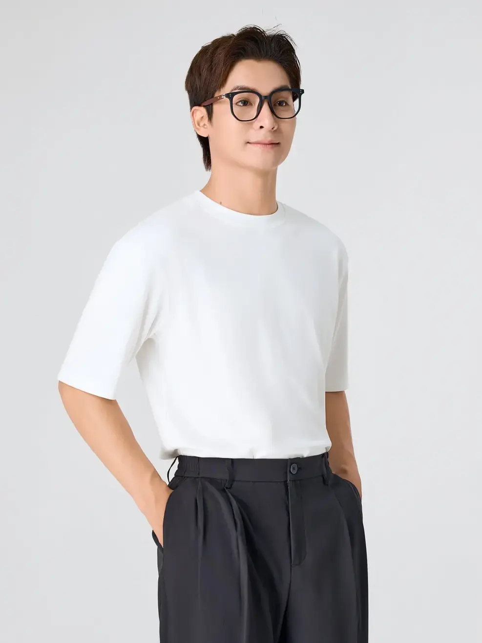 Áo Phông Tay Lỡ - Trắng 001 - M