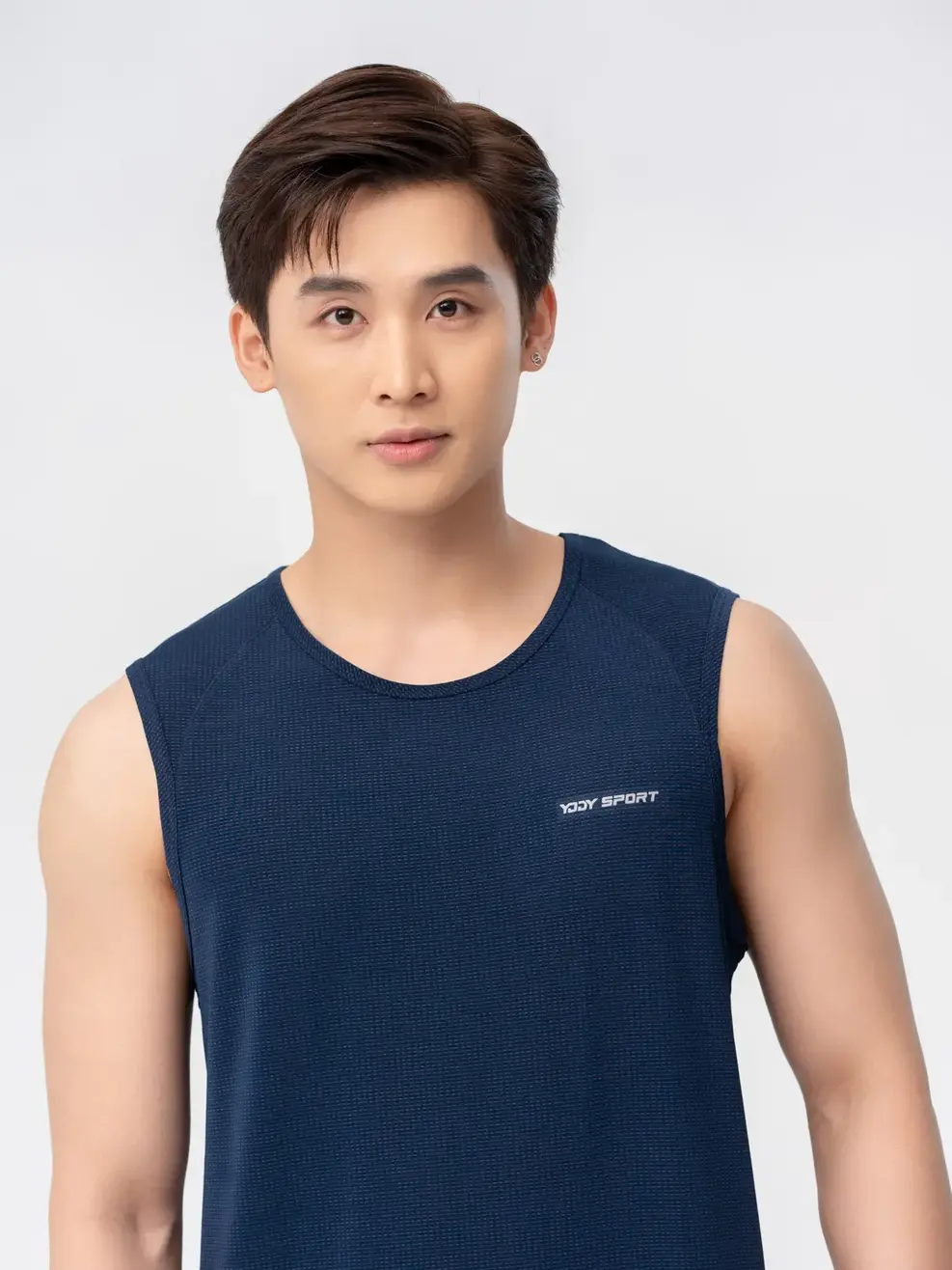 T-shirt Thể Thao Nam In 2 Kẻ Lưng - Xanh tím than - M