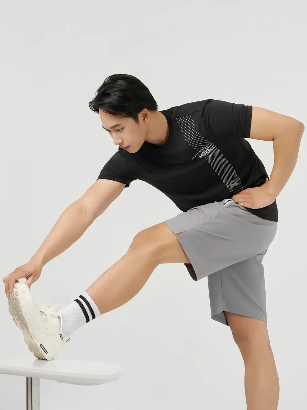 Quần Shorts Nam Yody Sport Ép Seam Túi - Xám 040 - 29