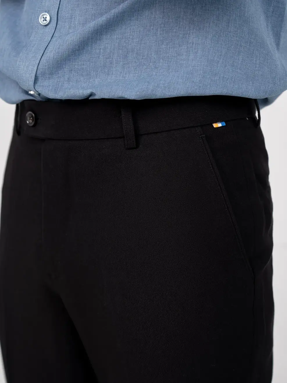 Quần Âu Nam Classic Phối Lé - Đen - 29