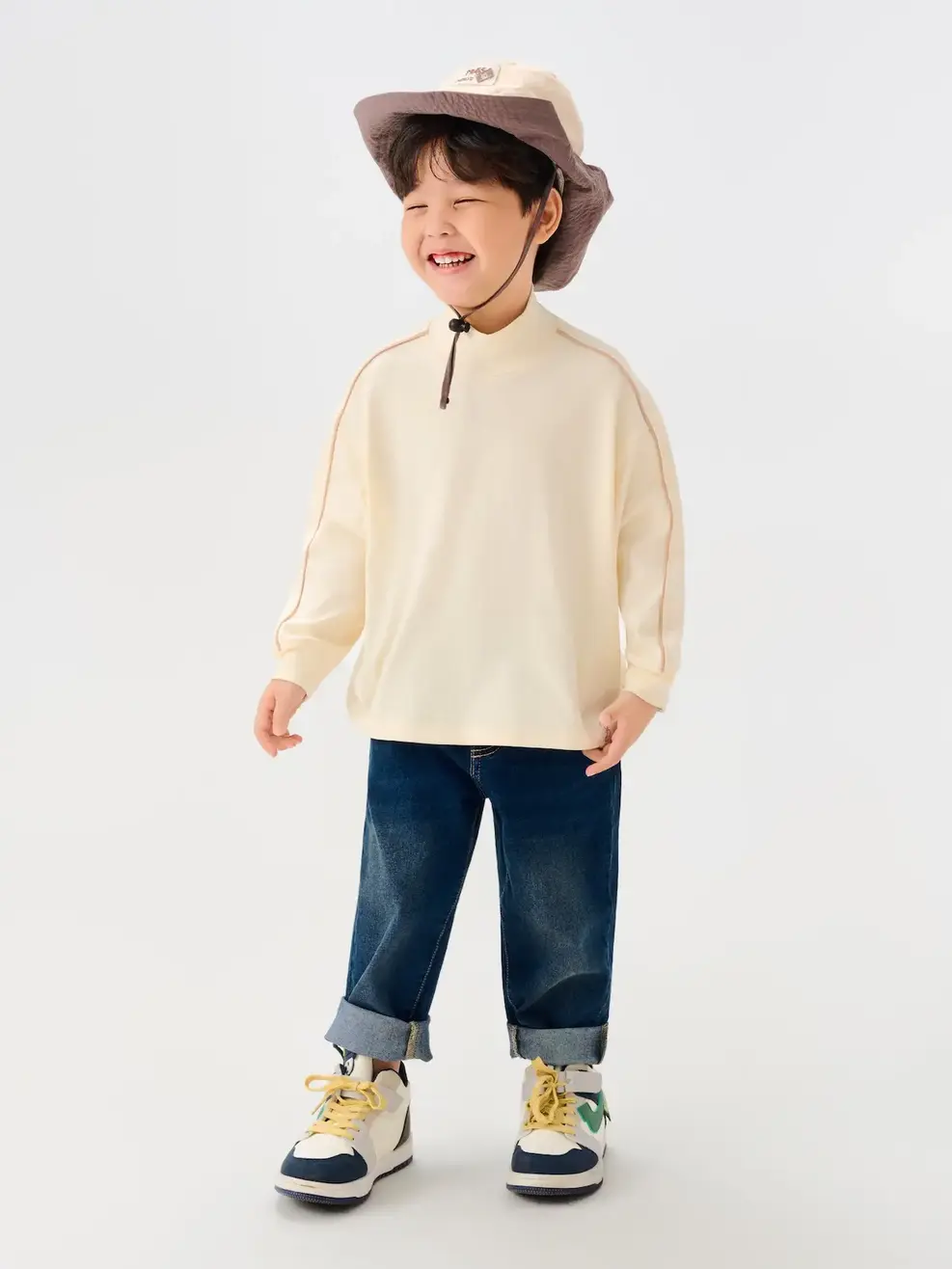 Áo Phông Giữ Nhiệt Kid Form Relax Cổ Cao - BE 038 - 110