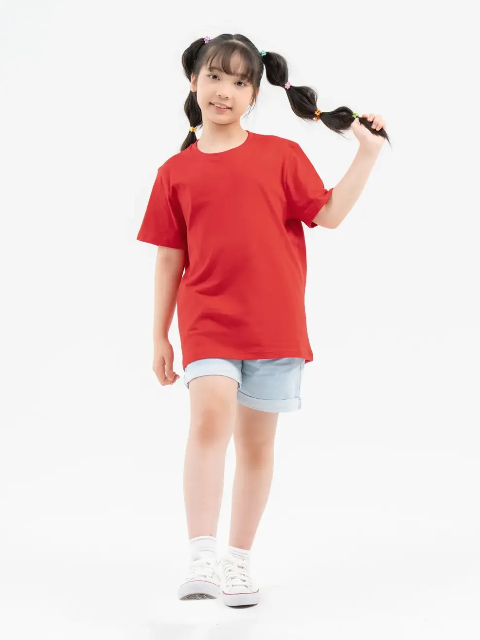 T-shirt Kid Lớn Cơ Bản Cotton Usa - Đỏ - 8