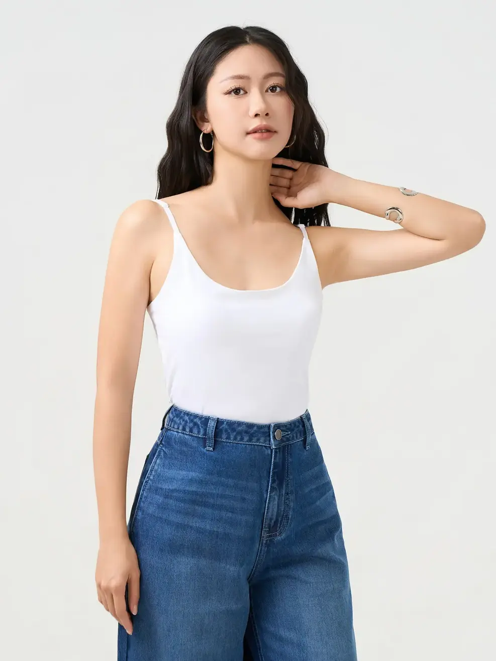 Áo hai dây bra nhẹ thoáng - Trắng 001 - L