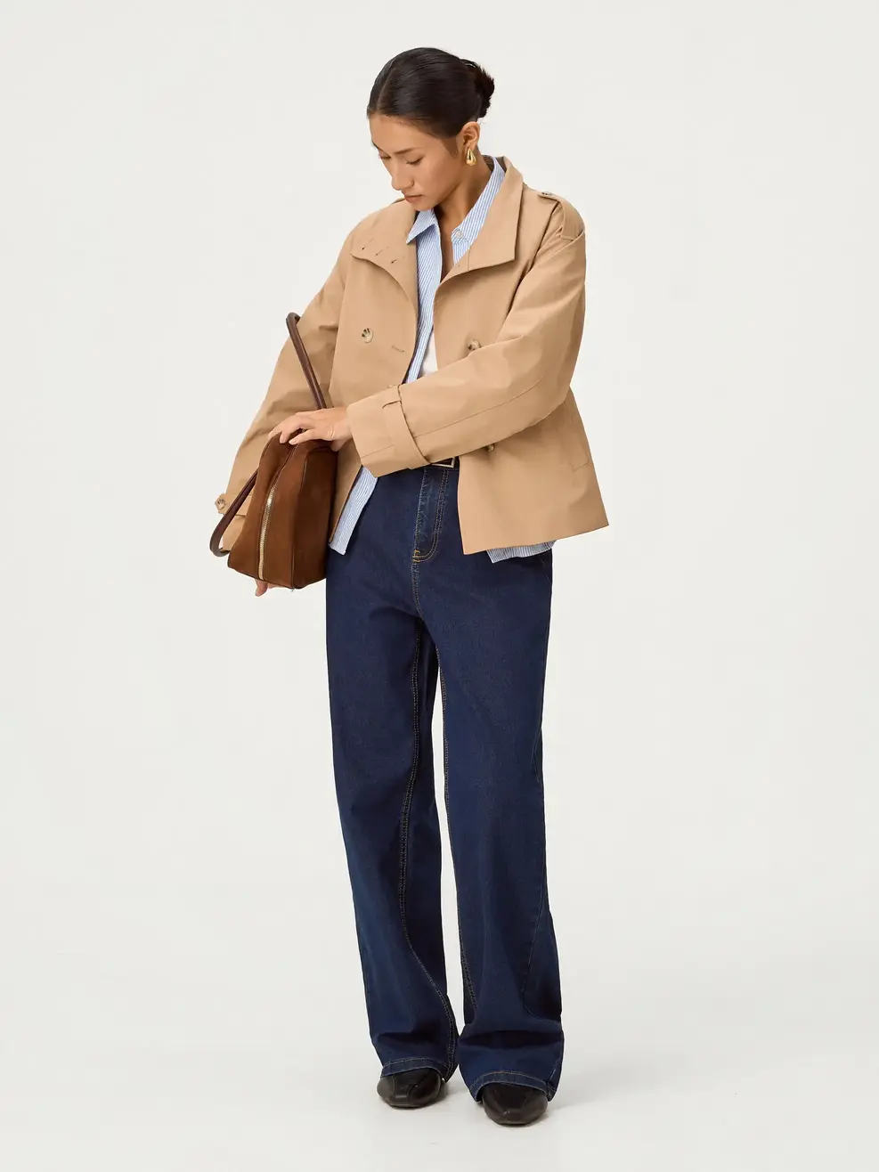 Áo Măng-tô TRENCH CASUAL - Màu nâu 020 - S