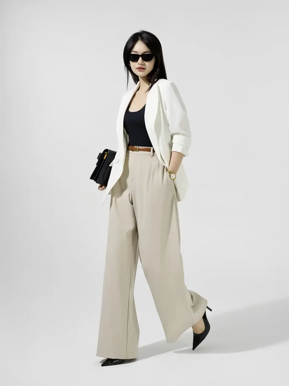 Áo 2 Dây Nữ Cổ Rộng - Đen - S