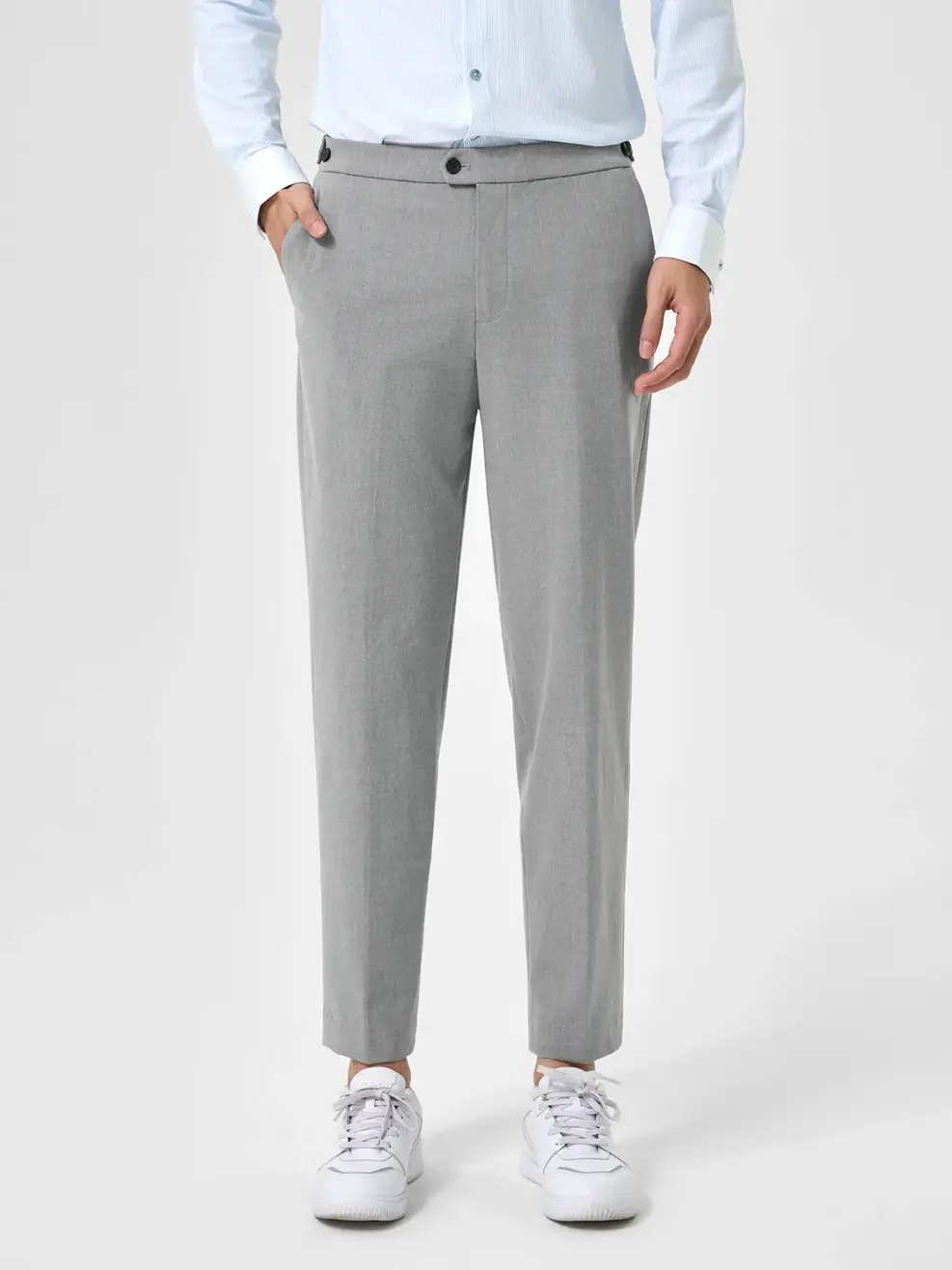 Quần Âu Nam Trend Đai Lưng - Ghi - 33